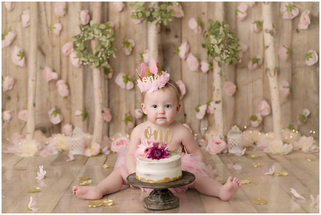 baby girl cake smash