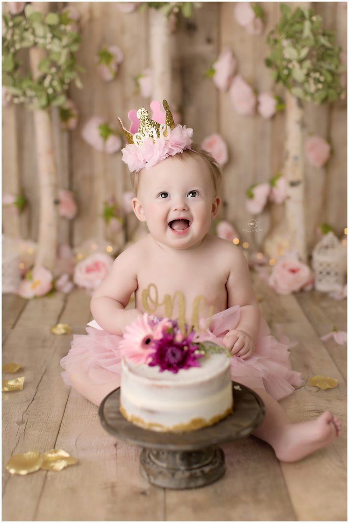 baby girl cake smash