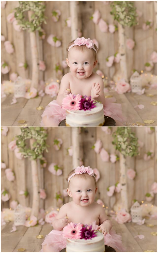 baby girl cake smash